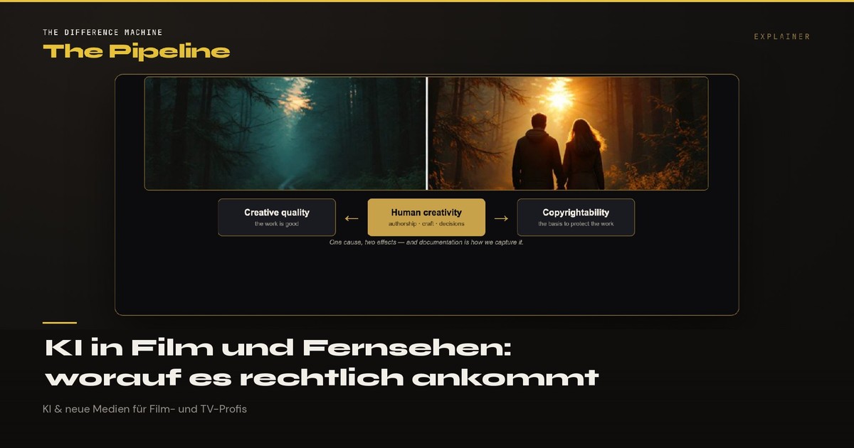 KI in Film und Fernsehen: worauf es rechtlich ankommt &mdash; die rechtlichen Punkte, die auftauchen, wenn eine Produktion KI einsetzt