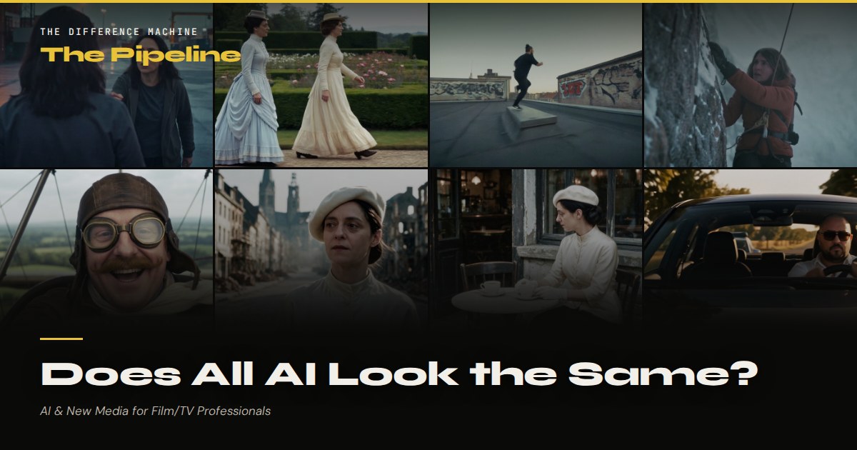 The Pipeline — Does All AI Look the Same? A mosaic of stills under the title.